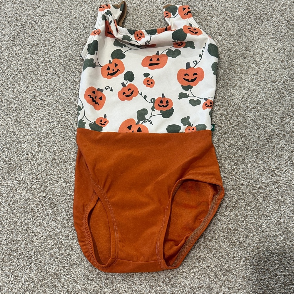 Pumpkin Print One Piece Ballet Leotard